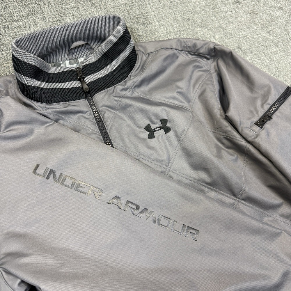 Under Armour UA Storm Jacket Mens XL Gray Bomber Full Zip Quilted‎ Insulated